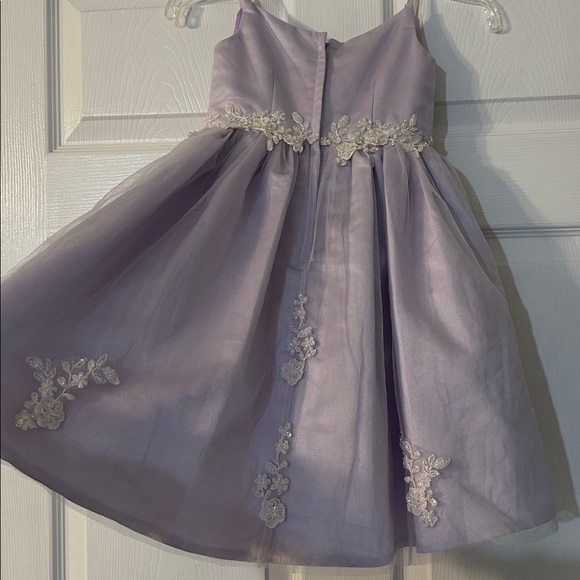 Lavender Embroidered Kids pageant dress - Picture 4 of 6